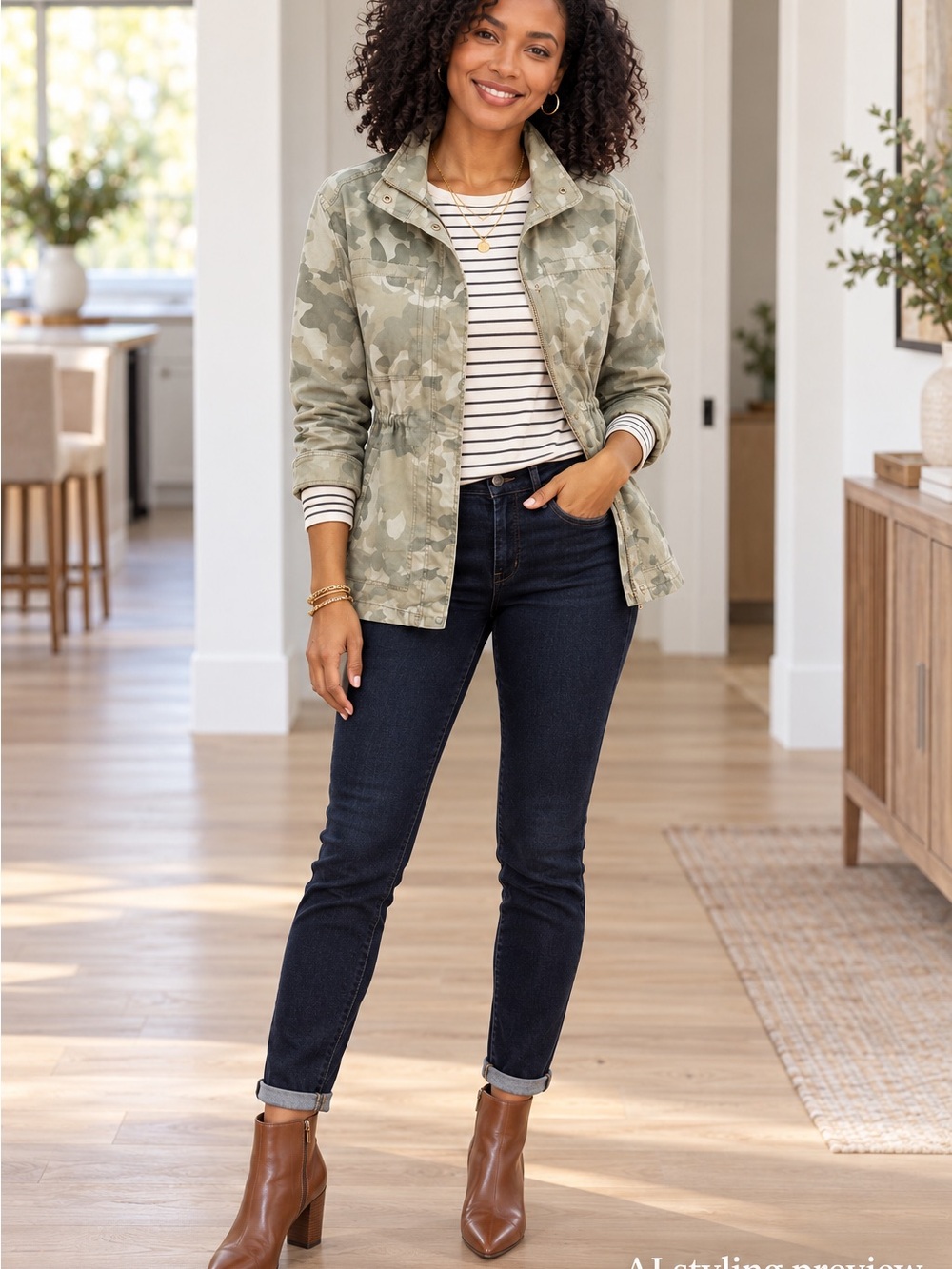 Old Navy Green Camo Utility Jacket – Women’s Medium